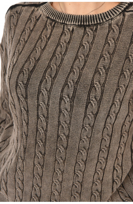 Свитер женский однотонный серого цвета 212436L