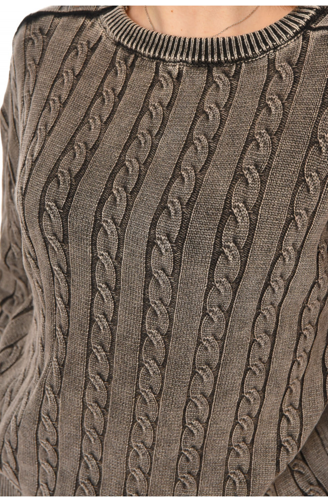 Свитер женский однотонный серого цвета 212436L