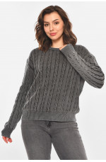 Свитер женский однотонный серого цвета 212437L
