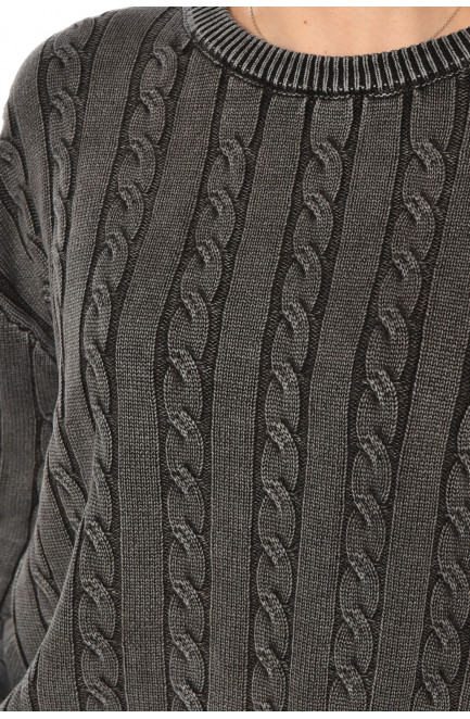 Свитер женский однотонный серого цвета 212437L