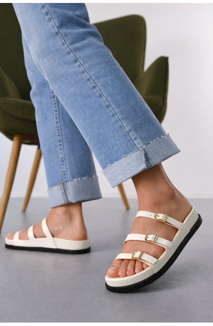 Шлепанцы женские белого цвета 212481L