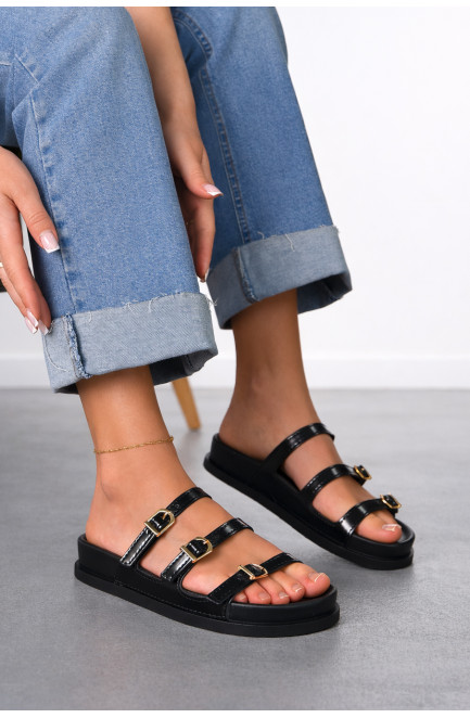 Шлепанцы женские черного цвета 212484L