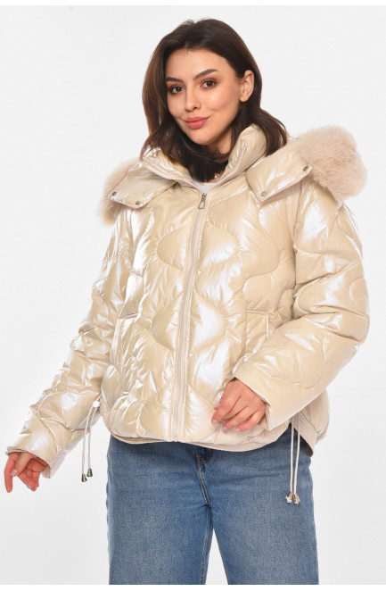 Куртка женская демисезонная молочного цвета 212565L