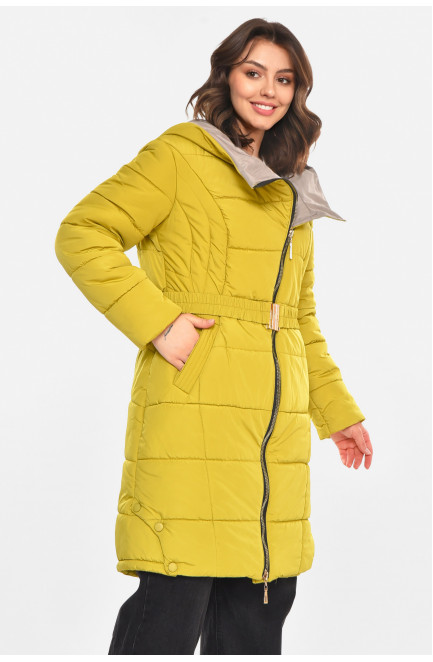 Куртка женская еврозима горчичного цвета 212583L
