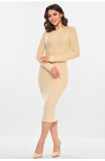 Платье женское однотонное бежевого цвета 212619L
