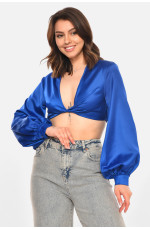 Блуза женская однотонная синего цвета 212717L