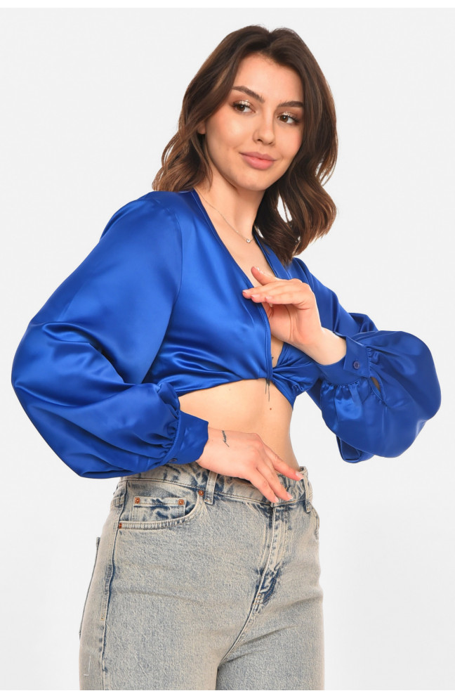 Блуза женская однотонная синего цвета 212717L