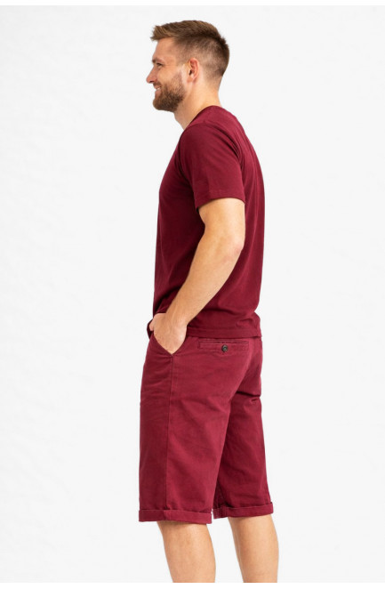 Бриджи мужские микровельветовые бордового цвета 212881L