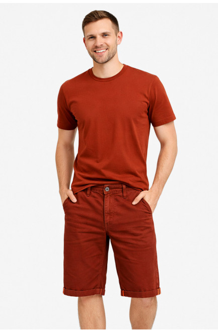 Бриджи мужские микровельветовые терракотового цвета 212882L