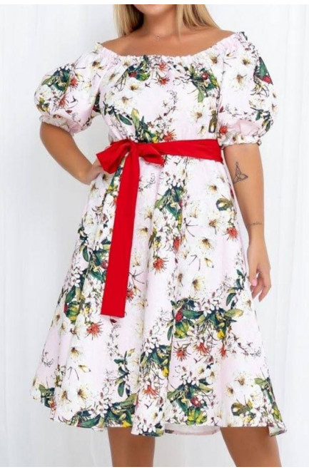 Сукня жіноча рожевого кольору з принтом 213176L