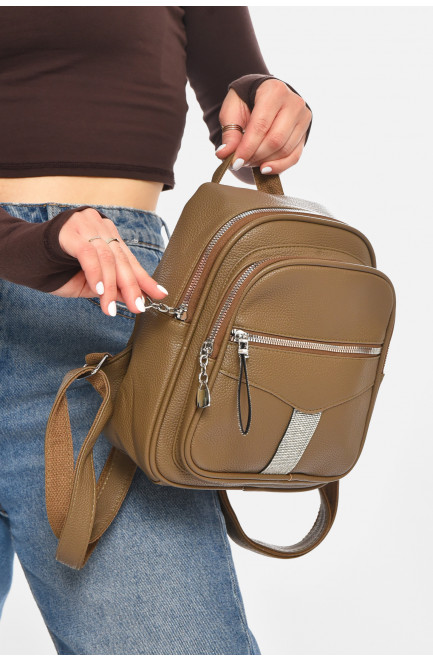 Рюкзак женский из экокожи цвета хаки 213383L