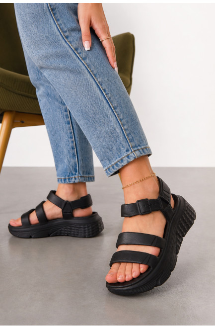 Босоножки женские пена черного цвета 213861L