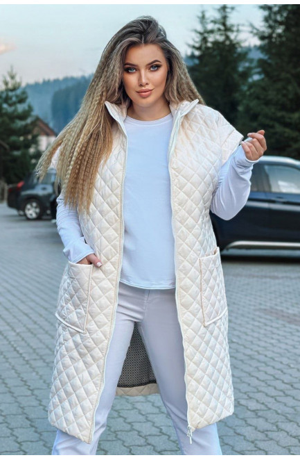 Жилетка женская молочного цвета 213987L