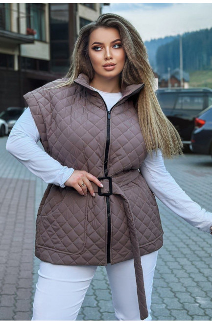 Жилетка женская коричнивого цвета 213988L