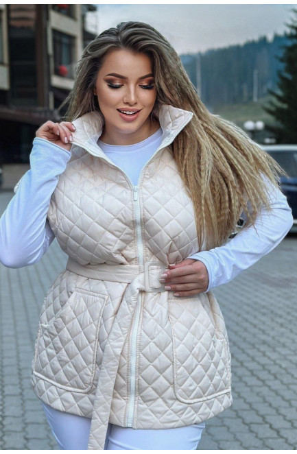 Жилетка женская молочного цвета 213989L