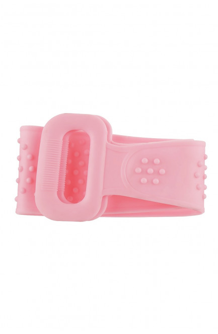 Двусторонняя силиконовая мочалка-массажер для тела Silica Gel Bath Brush розового цвета 218279L