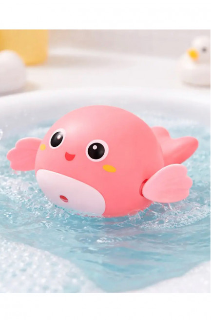 Водоплавающая заводная игрушка для ванной Bath Toys Кит розового цвета 218300L