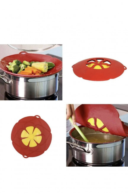 Крышка "Невыкипайка" Spill Stopper силиконовая диаметр 15-30см красного цвета 218324L